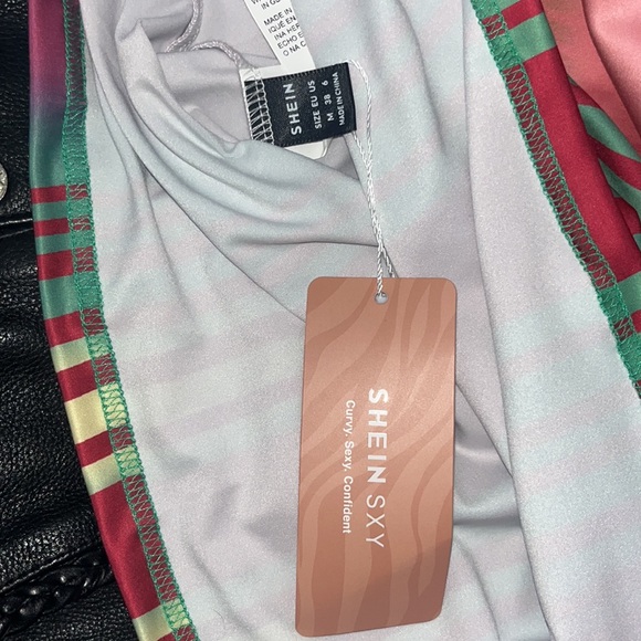 NWT! SHEIN SXY Graphic Multicolored Maxi Stretch Dress M - Picture 3 of 9